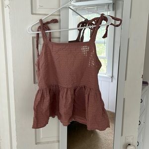 Madewell Tie Shoulder Smocked Tank